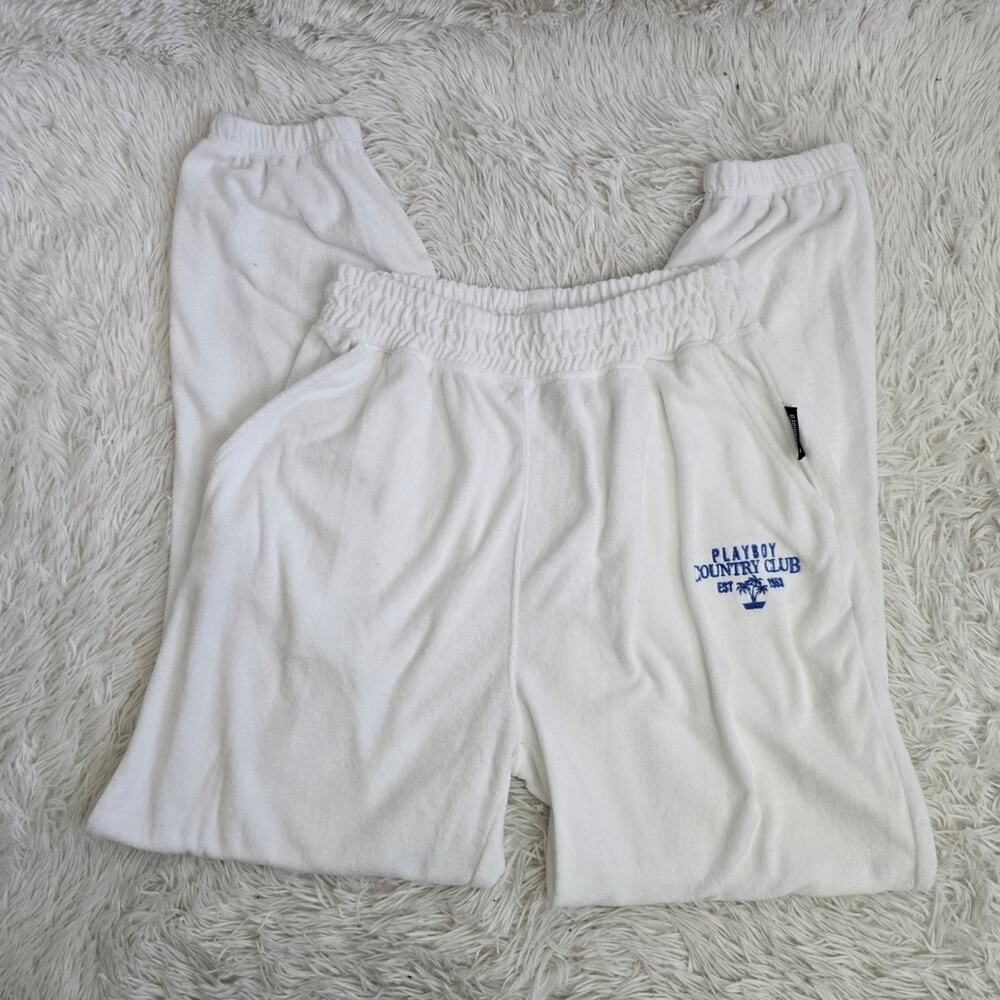 Playboy X Missguided White Country Club Sweatpants 4 - Picture 11 of 11